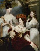 George Hayter Lady Stuart de Rothesay and her daughters, painted in oils oil on canvas